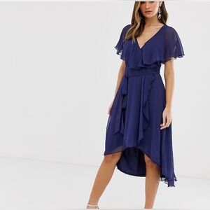 ASOS caped high-low dress